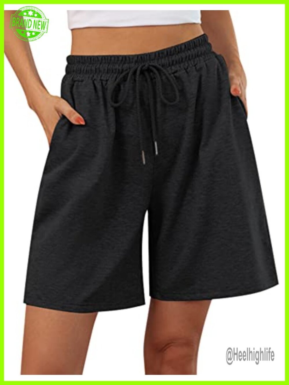 Women's Bermuda Sweat Shorts 7" Inseam High Rise Athletic Casual Lounge